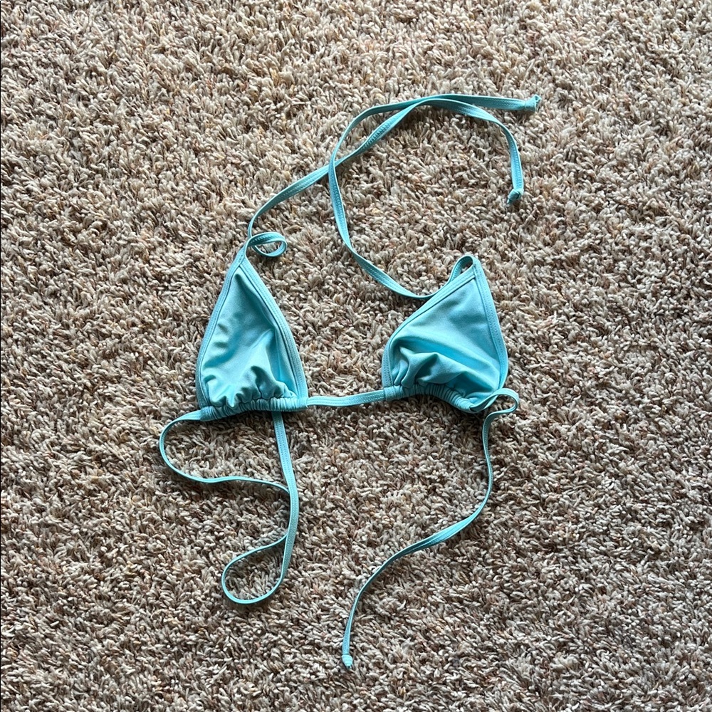 L.A. Hearts by Pacsun Blue Talia Shine Triangle Bikini Top